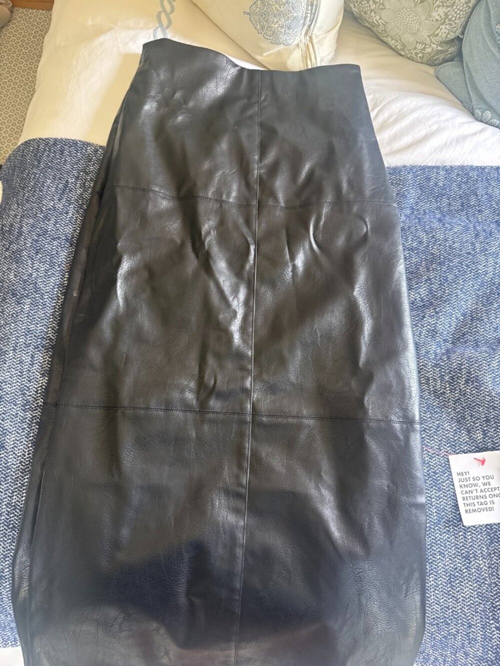 Topshop Faux Leather Midi Skirt Black Size 4 NWT Never Worn High Waist